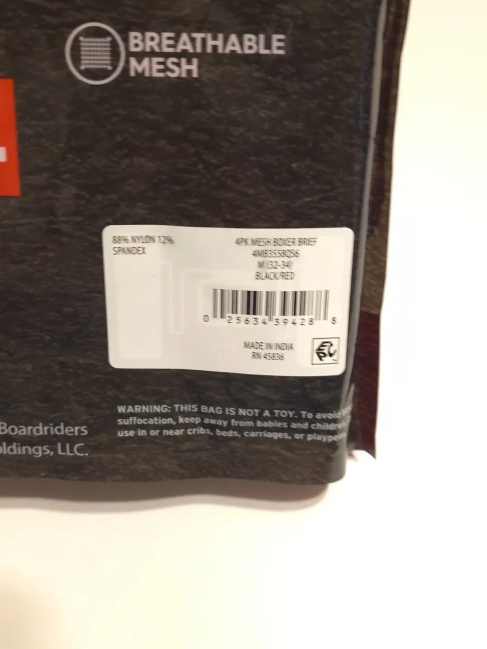 Quiksilver 4-Pack Performance Mesh Boxer Briefs